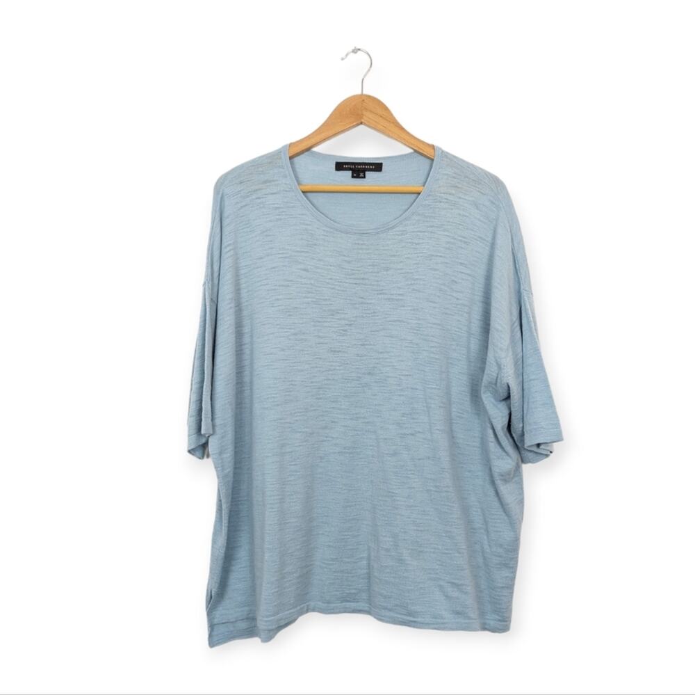 Skull Chashmere Light Blue 100% Cotton Lightweight Sweater